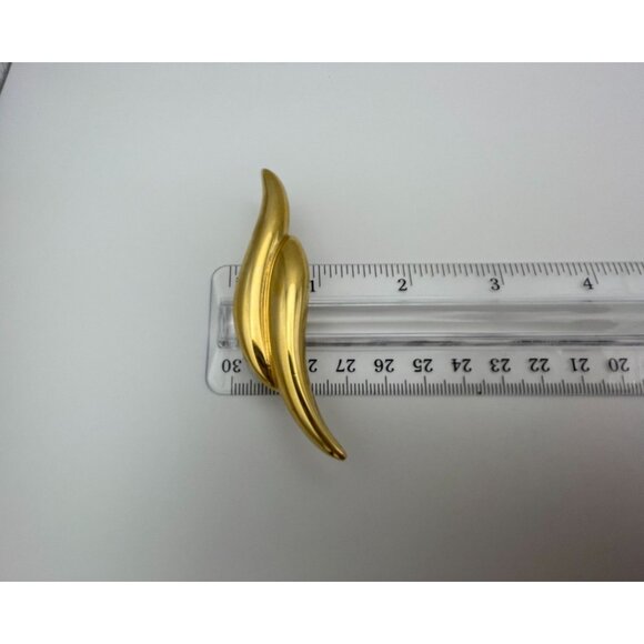 Vintage Napier Brooch Gold Tone 3" Signed - Picture 8 of 9